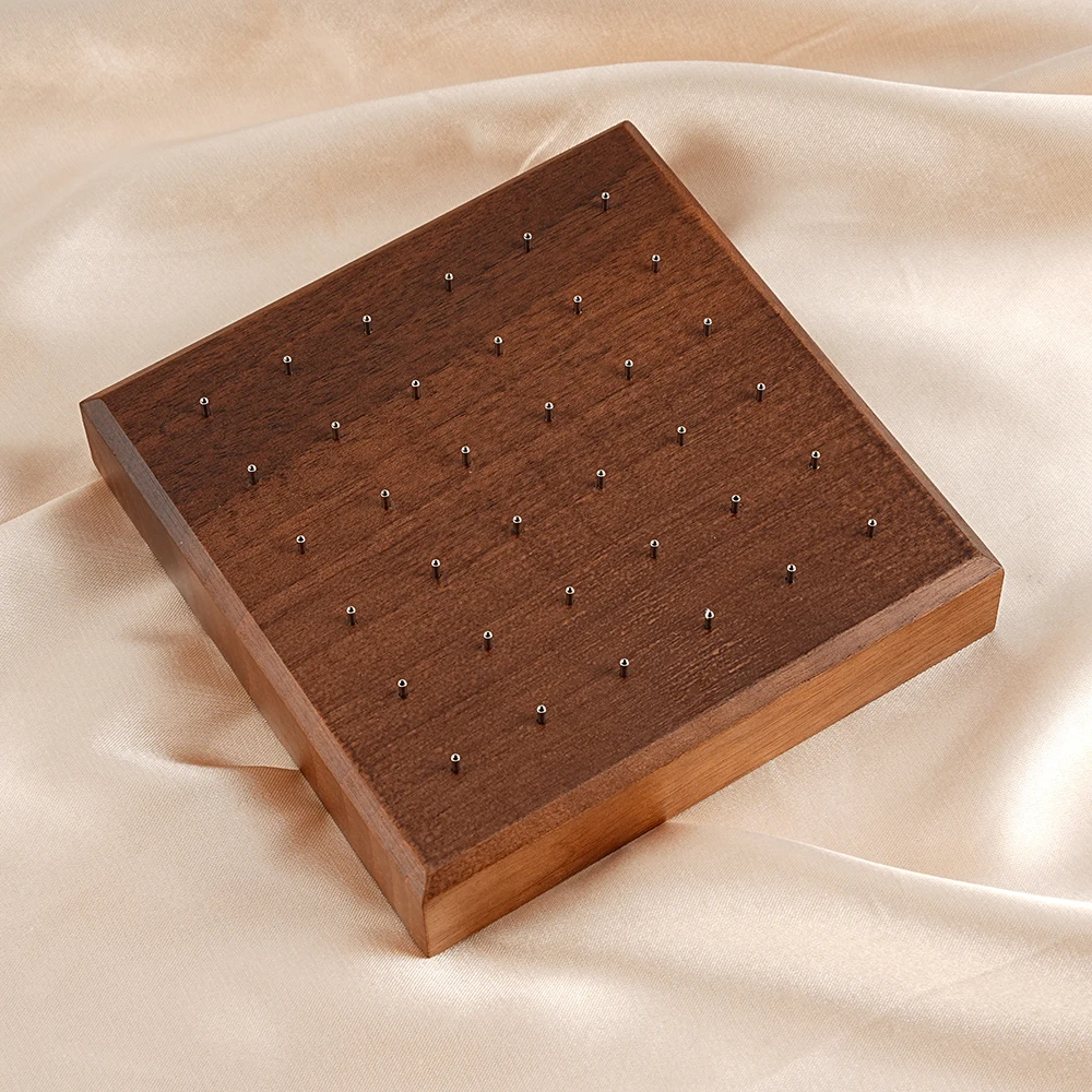 Black Walnut Solid Wood Display Stand for 16G 14G Piercing Jewelry Modern Display Holder with 36 Holes