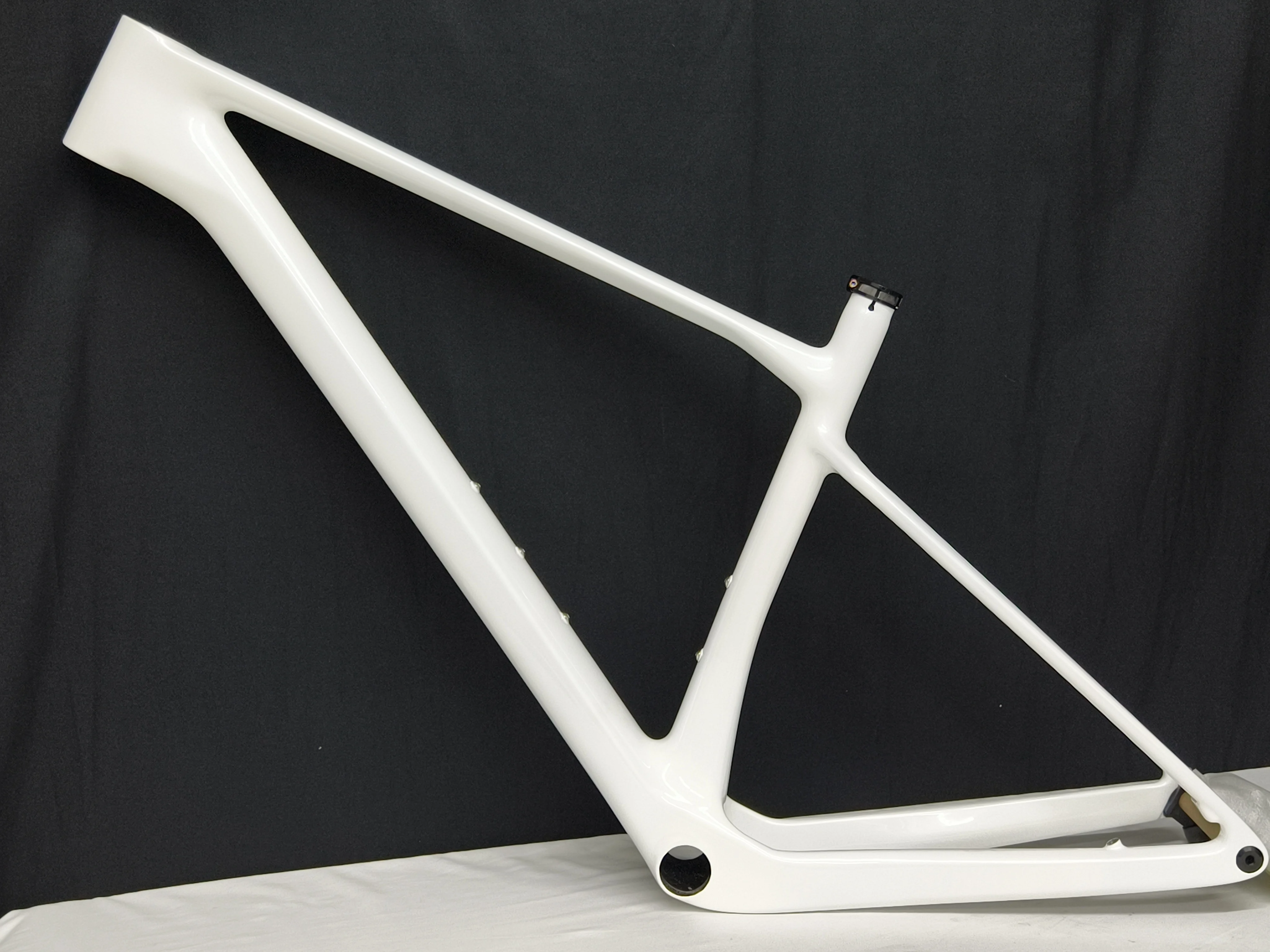 Custom paint logos mtb carbon bike frame hardtail mountain bicycle carbon frame pear white RC  MTB bike frame+seatpost in stock