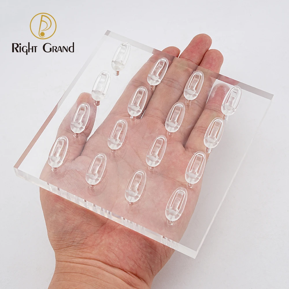 Clear Polished Acrylic Square Rectangle Nose Ring Clicker Hoop Earring Piercing Jewelry Display Holder Stands