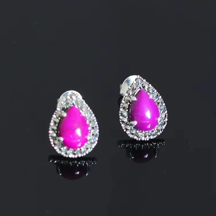 

KJJEAXCMY 925 sterling silver jewelry, natural and comfortable, gemstone mosaic earrings, give girlfriend a birthday party Gift