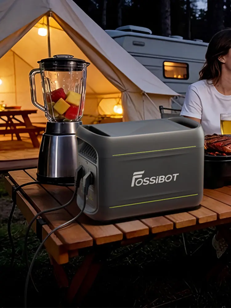 FOSSIBOT 1800W Przenośna Stacja Zasilania Generator Solarny F1800 1024Wh Bateria LiFePO4 Magazynowanie Energii Tryb ECO 3600W Maksymalna Moc do Zasilania Domowego, na Zewnątrz, na Kempingu, Mobilne — 2