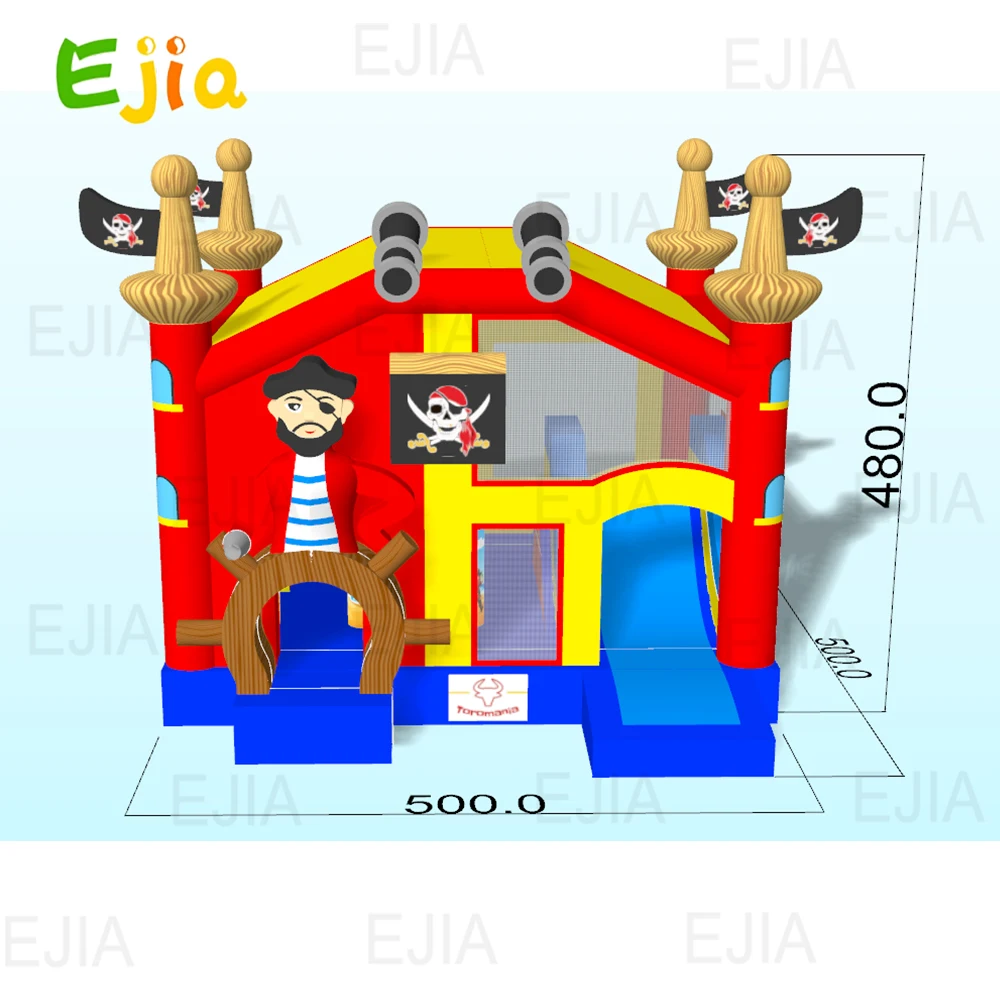 Château gonflable à rebond sur le thème des pirates, maison de saut pour enfants avec toboggan, grande zone de saut, maison de rebond pour location de fête, Evet