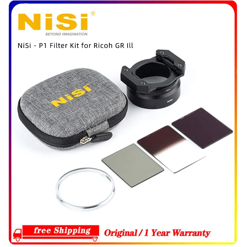 NiSi P1 Complete Filter Kit Compatible for Ricoh GR III Holder + ND GND CPL Filters 40×40/40×60mm Double Slot Design