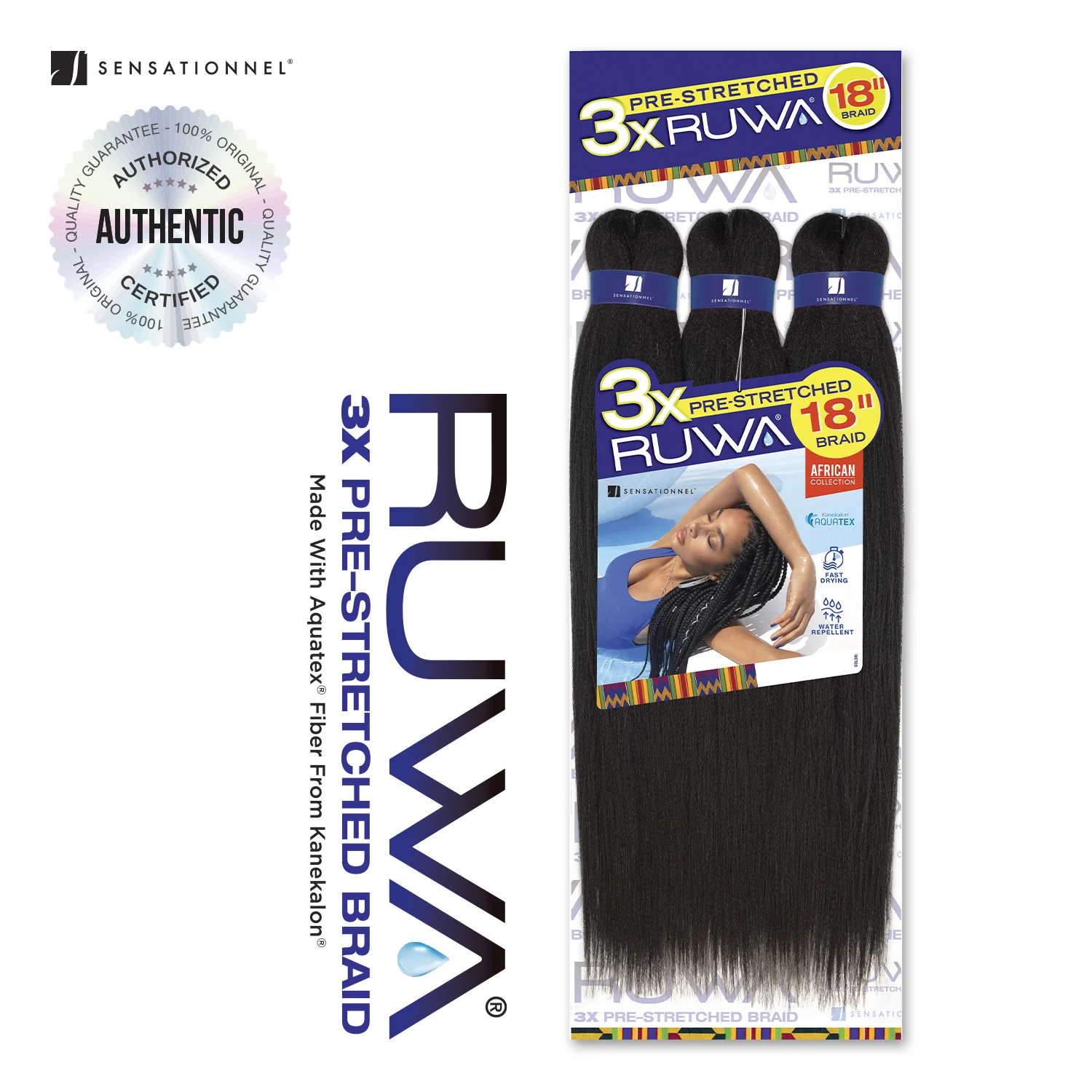 Sensationnel Ruwa Braids X-Pression 3X Pre-Stretched Braid 18