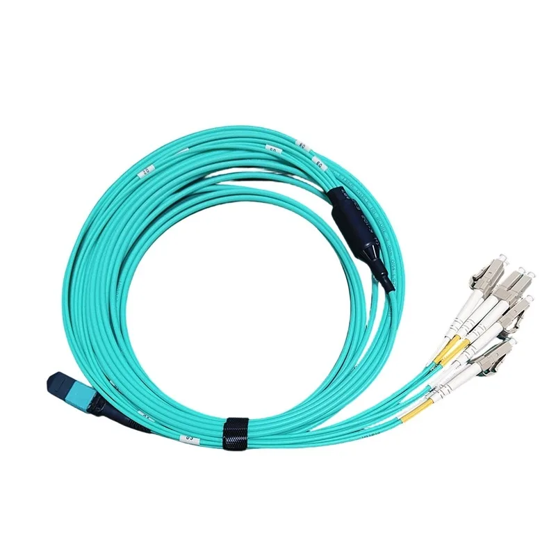 Picture 5: OM3 Fiber Multimode 8-Core MPO/PC to 4 LC Cable  Fiber Optic Patch Cord