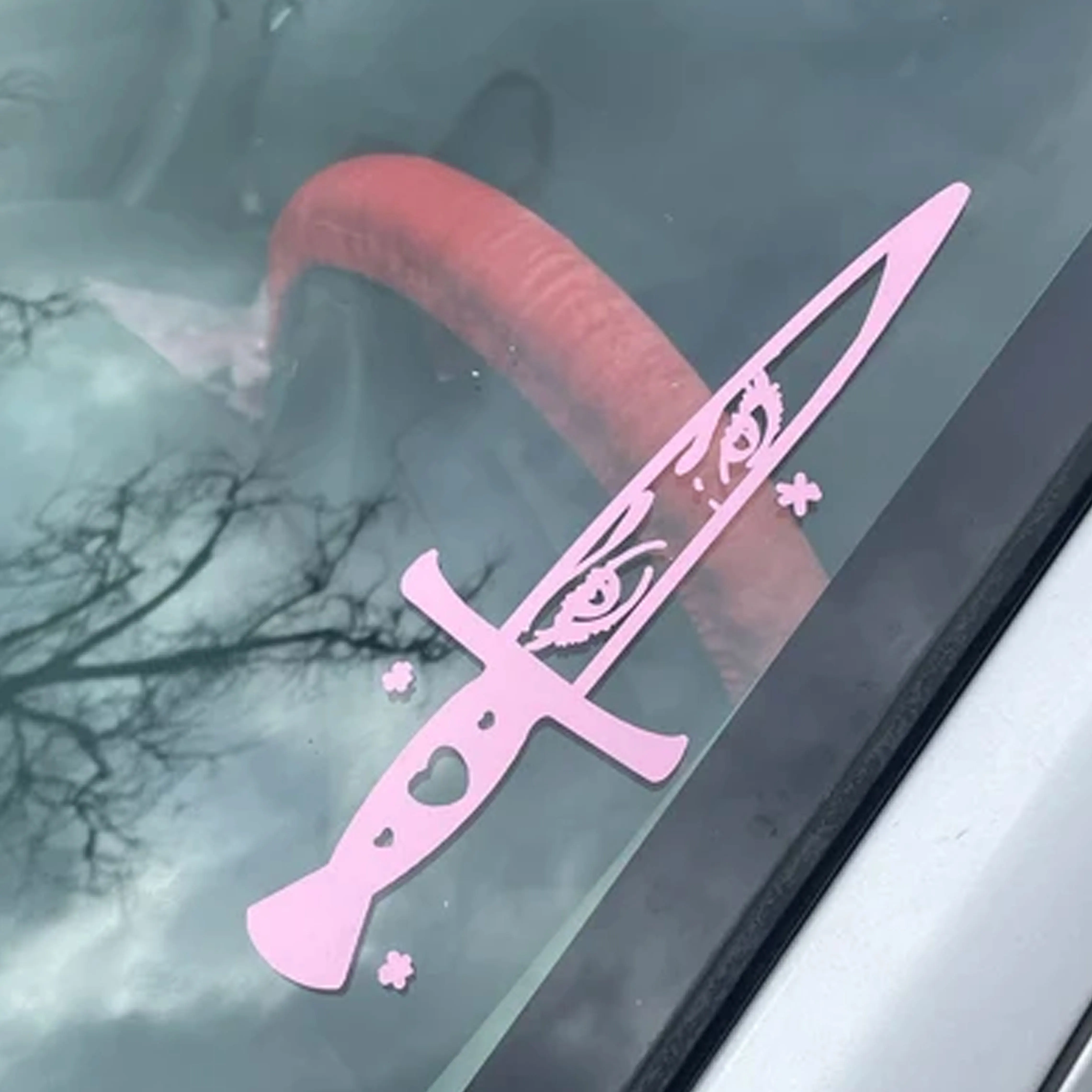Kawaii anime oči nůž auto nálepka dekorace auto částí okno notebook nálepky kreslený senpai dýka vodotěsný vinyle obtisky