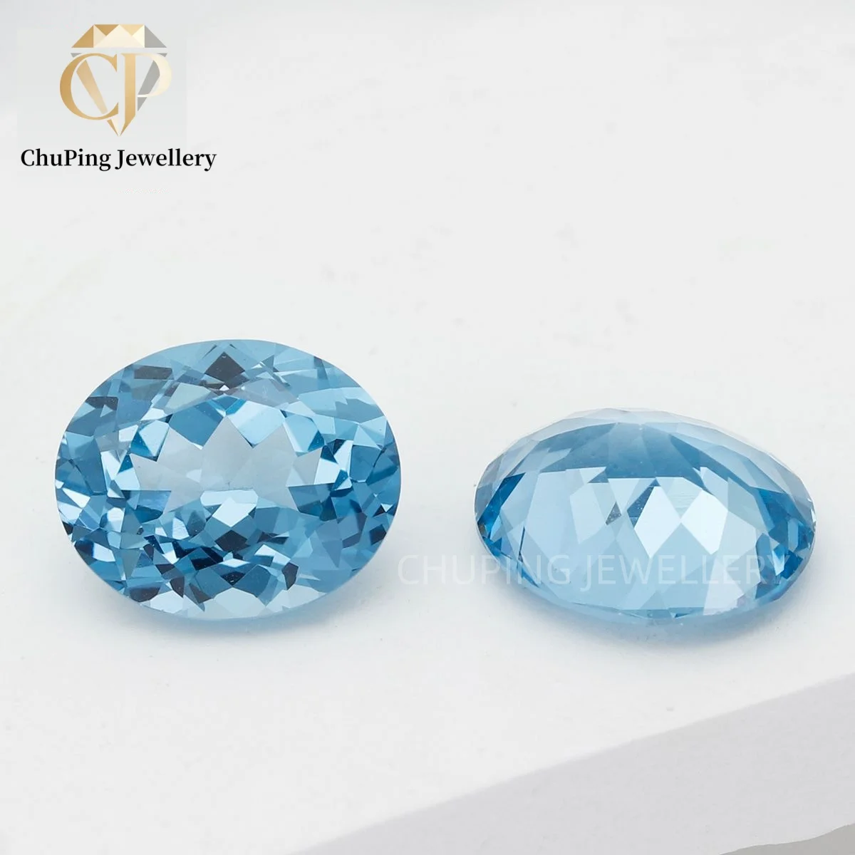 Flame Melted Process Lab-Grown Aquamarine Oval Shape For making Selectable AGL Certificate Ideal for Jewelry Design Production