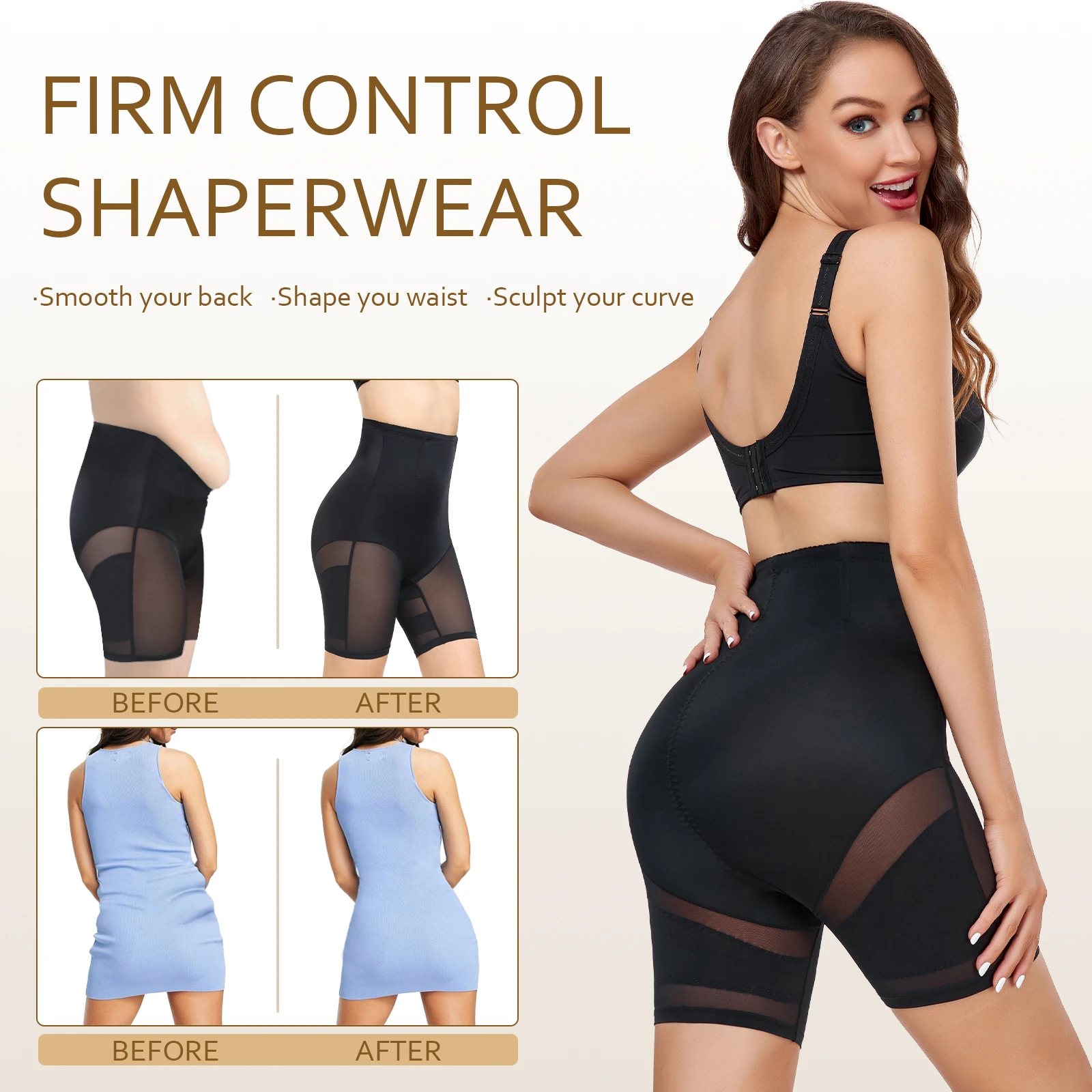 Women\'s Tummy Control Panties High Waist Shapewear Slimming Body Shaper Flat Belly Butt Lifter Shorts Underwear Waist Cincher