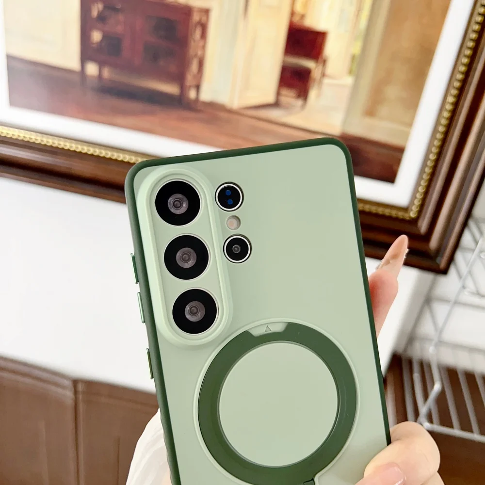 360 ° Drehbare Magnetische Metallhalterung Silikon-Handyhülle für Samsung S26 S25 S24 S22 Ultra S26 Plus A57 für Magsafe Cover – Detail 8