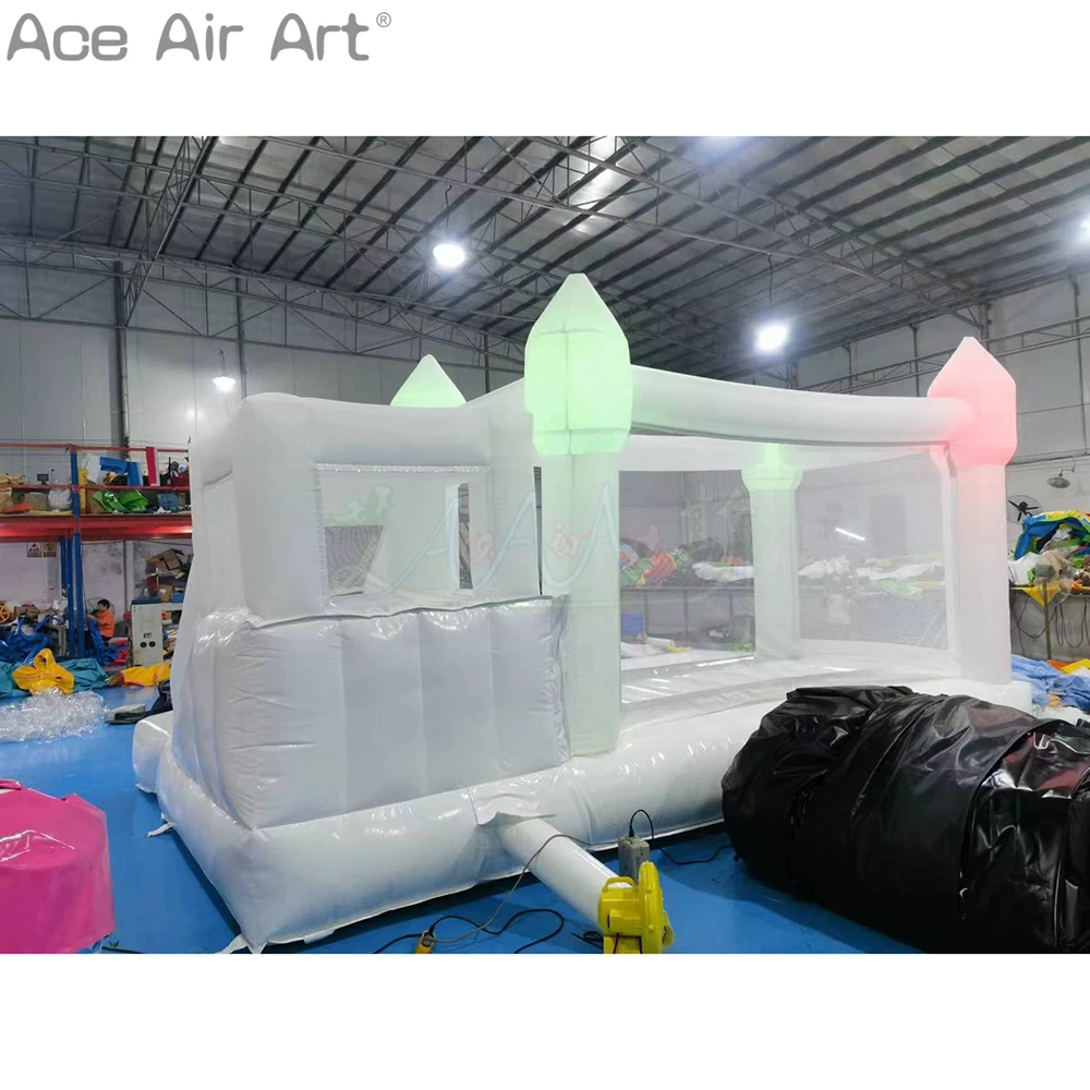 Door to Door Wedding Bouncer Inflatable Party Jumper Bouncy Event Trampoline with RGB Lights for Business Rental by Ace Air Art