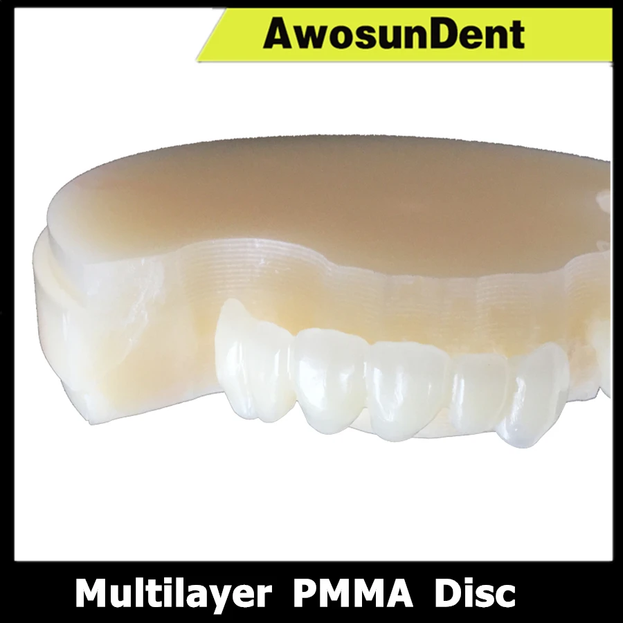 Imagem -02 - Pmma Bloco Multilayer Dental Sistema Aberto para Cad e Cam Laboratório Odontológico Material de Dentista 98*1025 mm