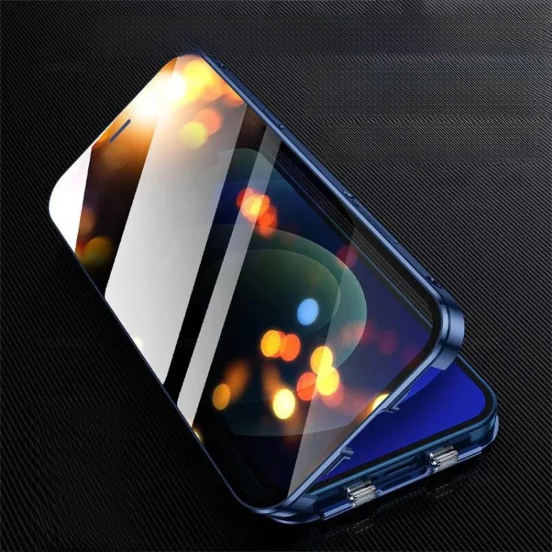 Antyszpiegowskie etui magnetyczne ze szkła hartowanego z ochroną Len dla iPhone'a 11 12 13 14 15 16 Pro Max Plus Magnet Cover — zdjęcie produktu 7