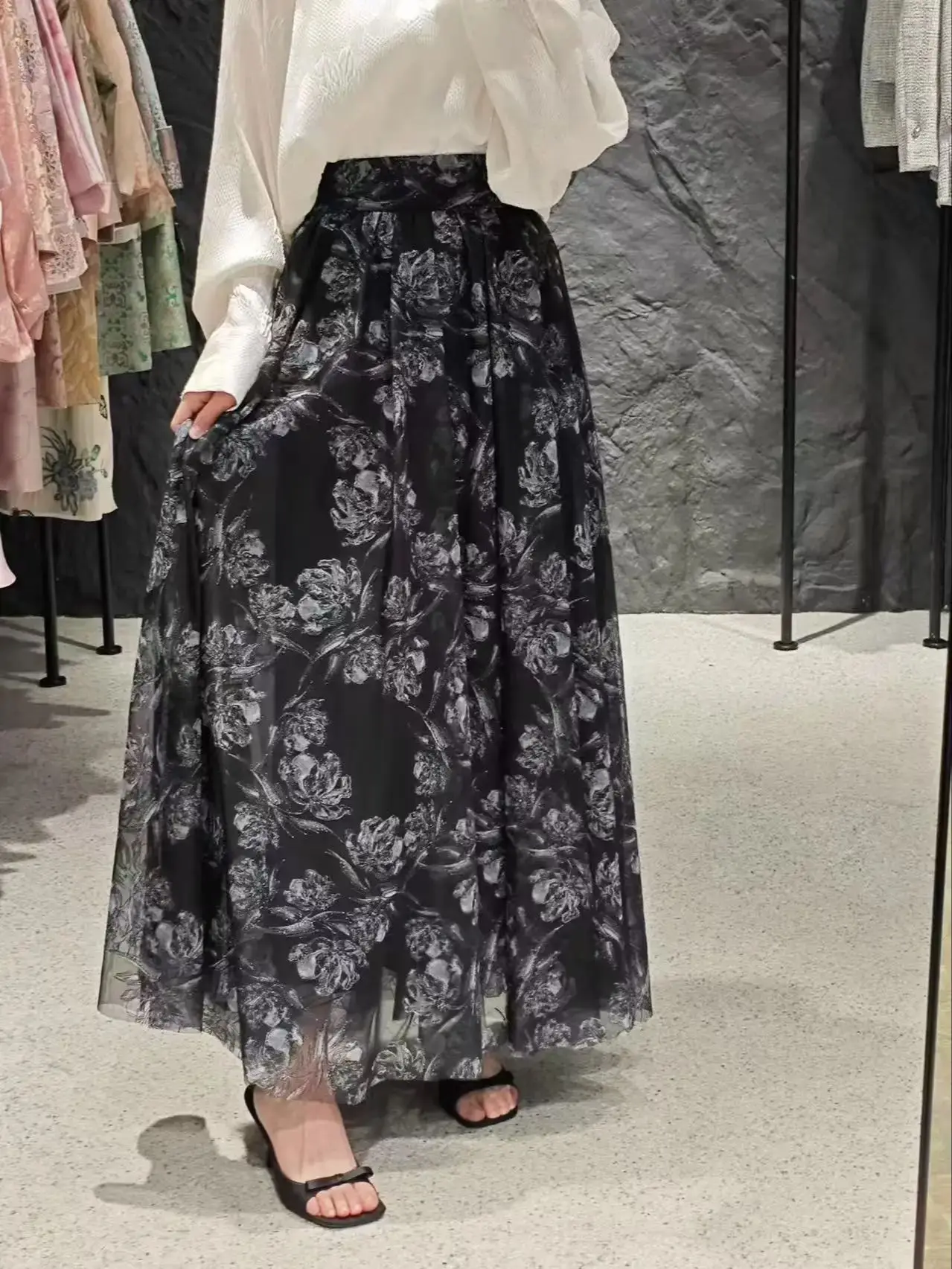 Jupe longue imprimée bohème élégante d'été