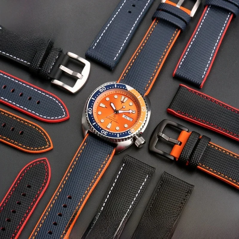 Bracelet de montre étanche pour homme, Seiko, Abalone, Water mesurost, Omega, Longines, Conquest, bracelet en caoutchouc, 20mm, 21mm, 22mm, 23mm