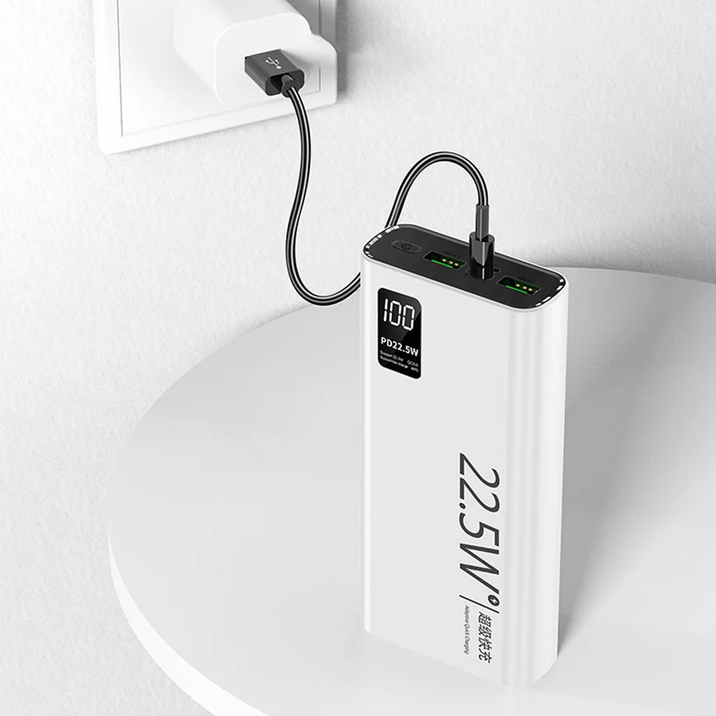 شاحن توربو محمول بقدرة 20000 مللي أمبير في الساعة مع شاشة LCD: أصلي 100%، تصميم مدمج وشحن سريع للغاية