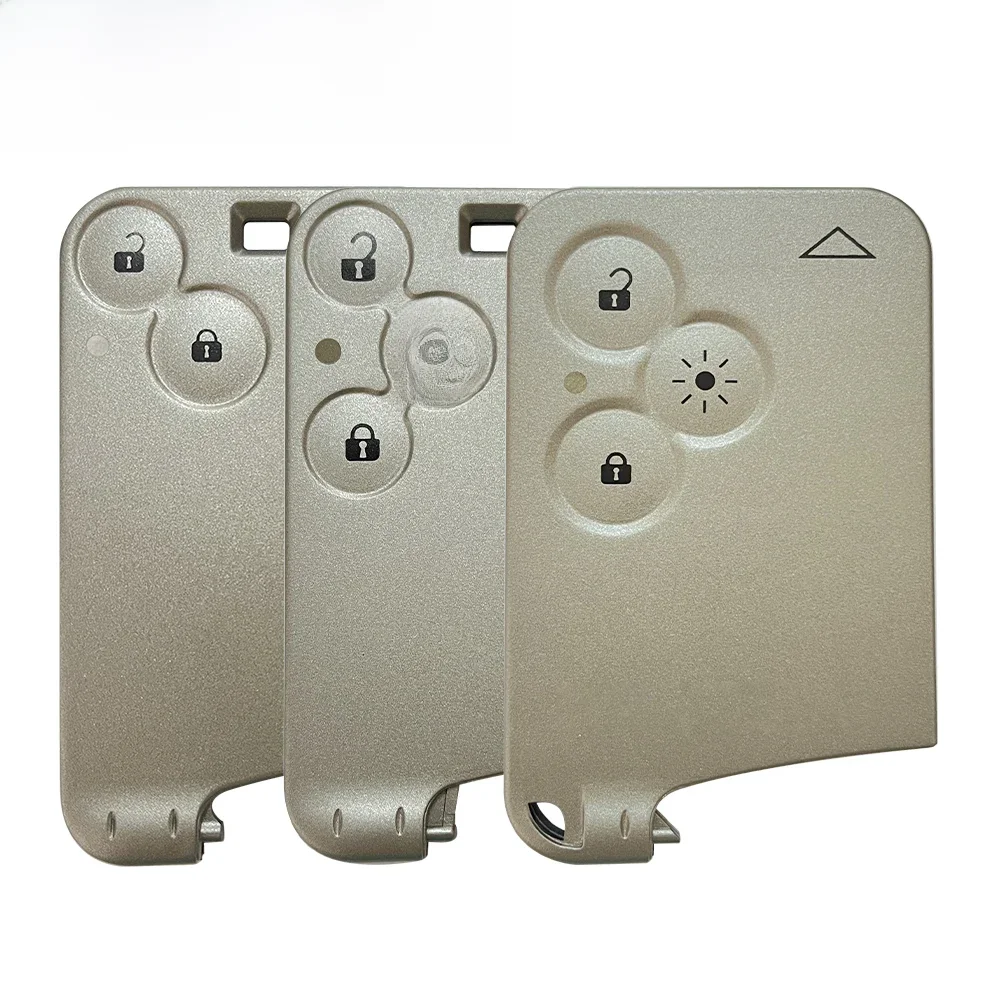 XNRKEY 2/3 boutons carte à puce coque de clé de voiture à distance pour Renault Laguna carte porte-clés sans lame sans mots sans Logo