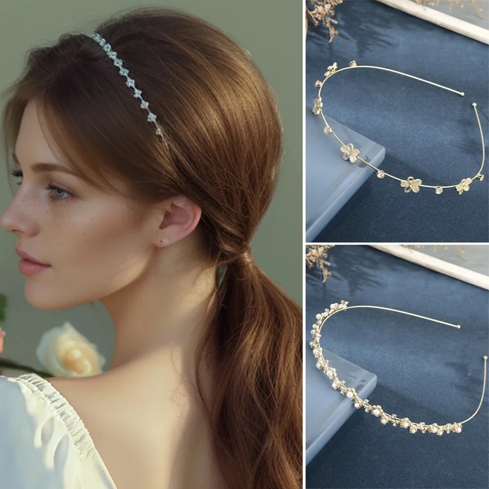 Haimeikang Rhinestone modne opaski na głowę obręcz do włosów damskie letnie opaski do włosów Bezel opaska do włosów dziewczyny moda słodkie akcesoria do włosów — zdjęcie 2
