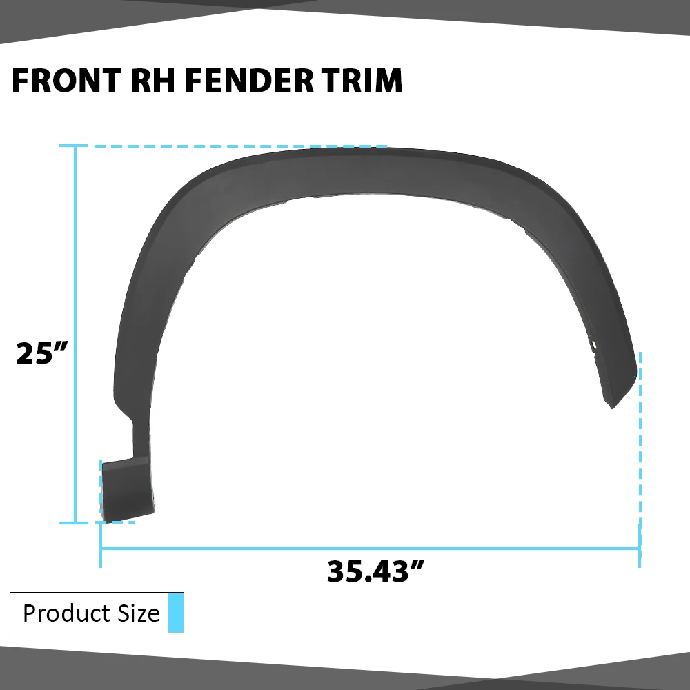 Fender Flare Molding Trim Right Front Rh Fit for 2022-2024 Toyota Corolla Cross Black