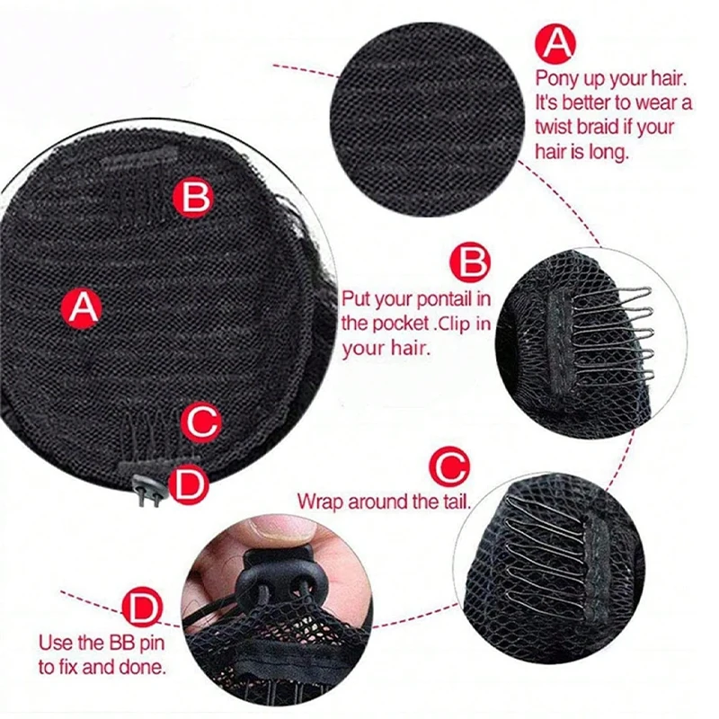 Drawstring Straight Ponytail Natural Black Virgin Human Hair Extensions Long Hair Top Quality Ponytail For Women Hair Extensions