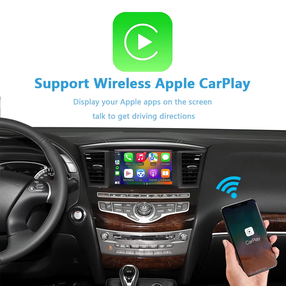 Apple CarPlay for Nissam Fuga 2011-2015 Add Wireless Android Auto Plug&Play Upgrade Factory Screen Support Reverse