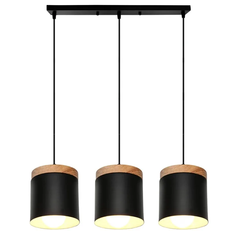 

Nordic Macaron Chandeliers E27 Creative Wooden Bedside Lights For Bedroom Study Cafe Bar Restaurant Decor 3 Heads Pendant Lamps