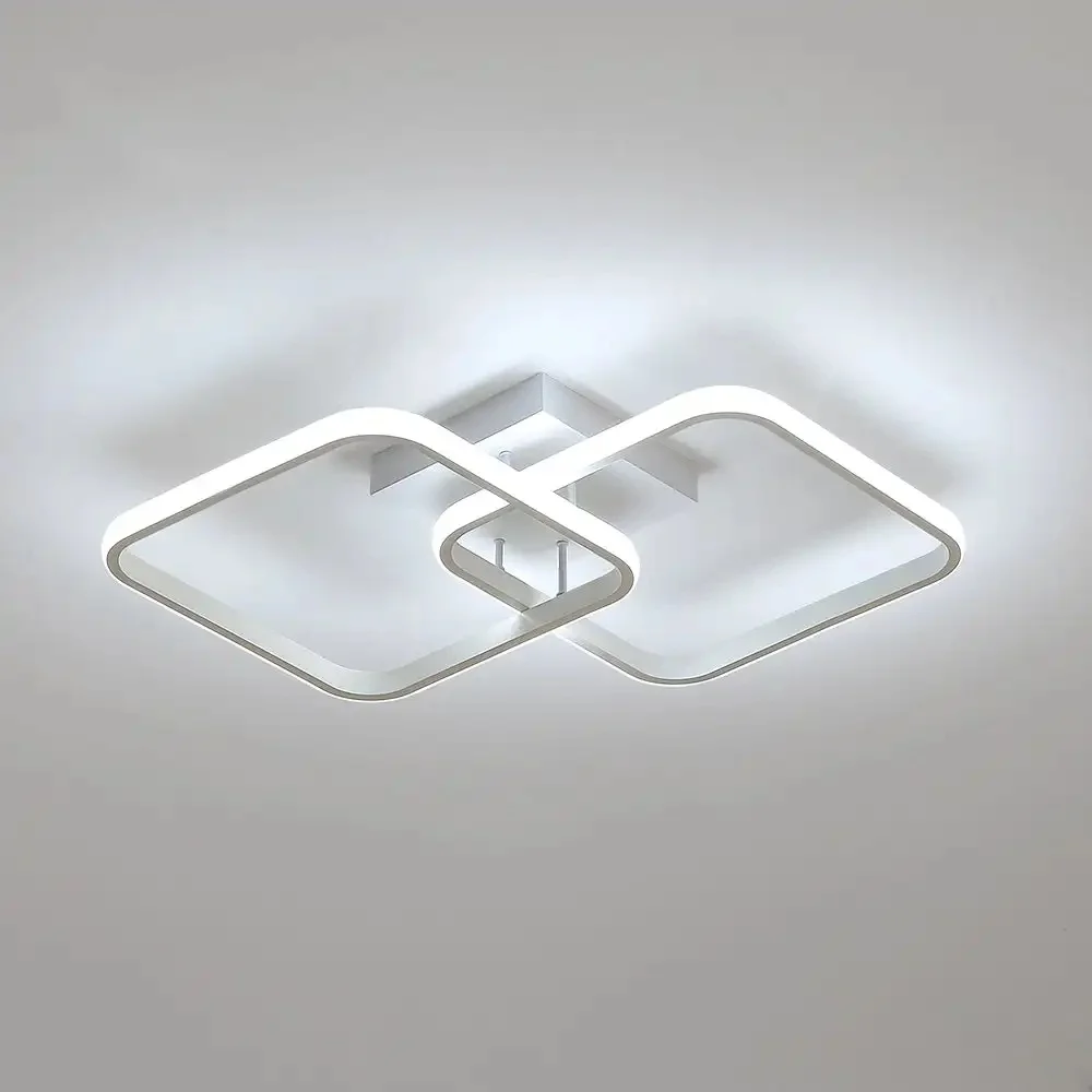 Modern Square Ceiling Light, LED Chandeliers, 42W Acrylic Ceiling Lamp for Kitchen Dining Room Living Room,6500K