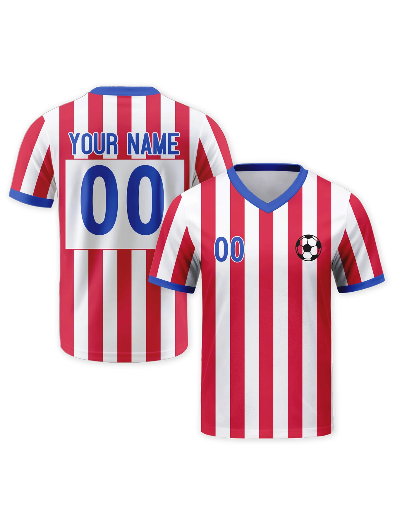 Custom Soccer Jersey Personalize Red White Football Team Shirt with Logo Name Number Soccer Lover Gifts Fan for Men Women Kids