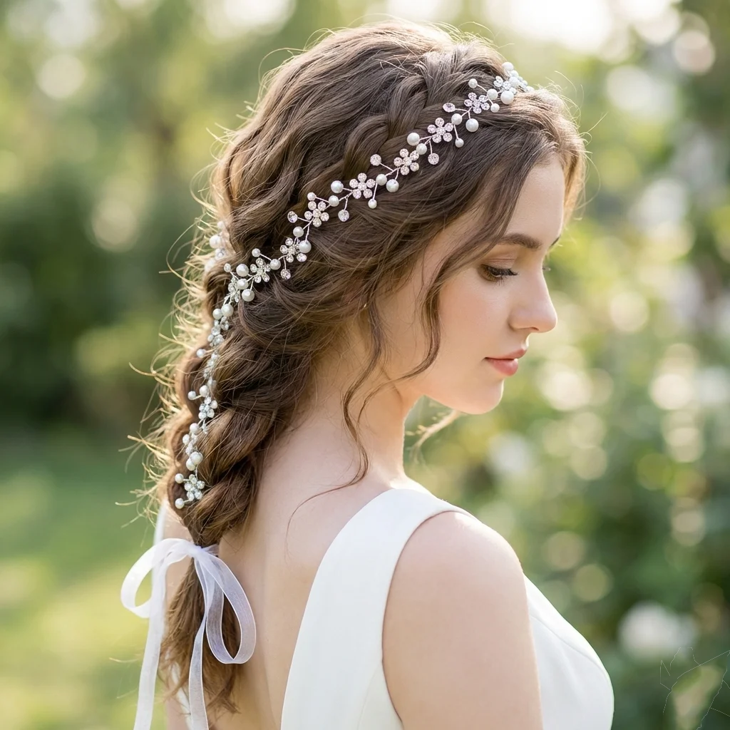 

Элегантные свадебные ленты для волос с жемчугом, украшенные кристаллами и стразами, повязка на голову ручной работы для женщин в качестве подарков