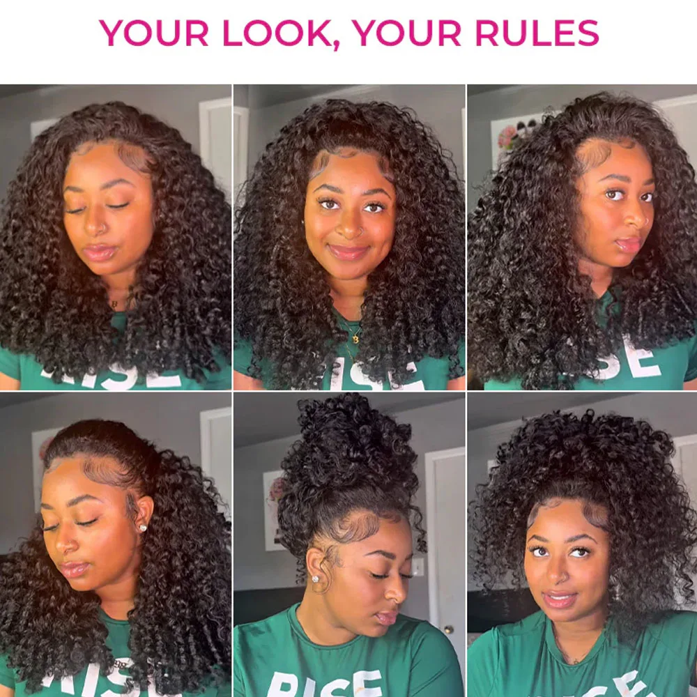 الفيتنامية البورمية مجعد نصف غلويليس الباروكات كليب Ins الوجه أكثر من 3 في 1 البورمية مجعد نصف شعر مستعار مع الرباط 100% باروكة من شعر طبيعي #4