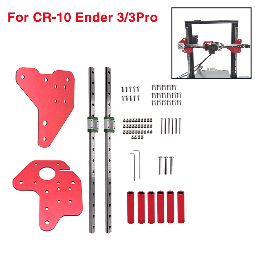 

3D Printer Dual Z-axis MGN12C Linear Rail Guide Upgrade Kit with Fix Plate Mount Bracket for Ender-3/Ender 3 Pro/Ender-3 V2/CR10