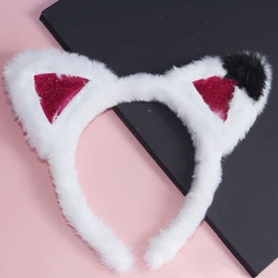 Gabby Dollhouse Headband Lovely Kitten Cat Ears Plush Hair Hoop Cosplay Anime Character Hairband Girl Halloween Christmas Gift