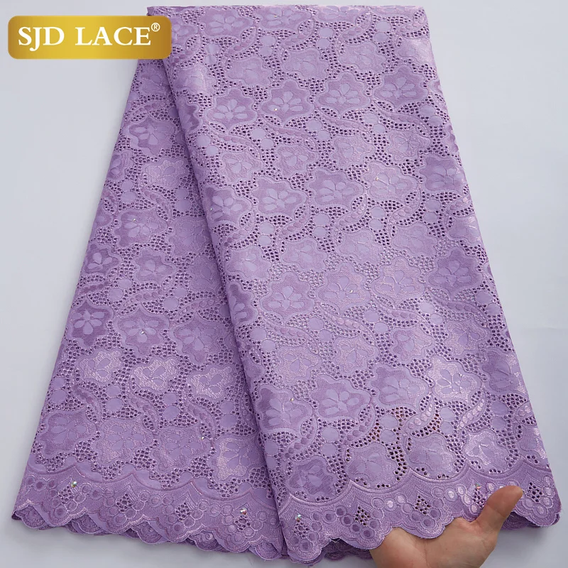 SJD LACE Swiss Cotton Lace Fabric In Switzerland 2022 Latest Design African French Cotton Lace Fabric for Party Dress DIY A2969