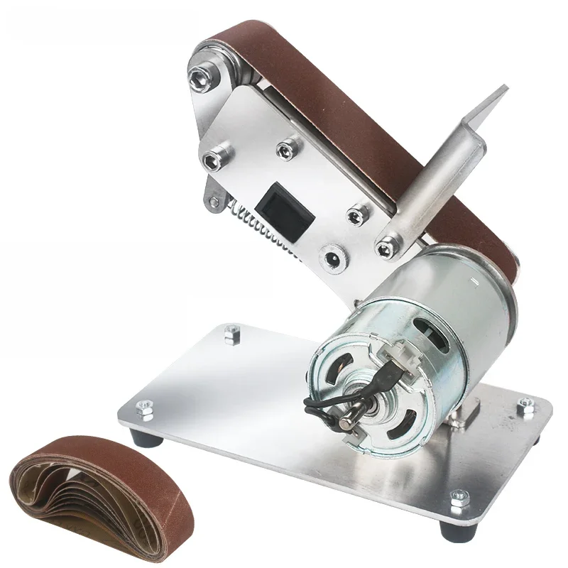 Mini Electric Belt Machine DIY Sander Polisher Grinding Machine Portable Metal Belt Sander Edges Sharpener Machine Belt Grinder