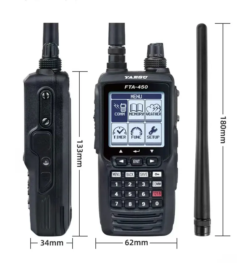 YAESU FTA-450L Aviation Handheld Radio 1.7-inch Large Screen 5W Power Radio