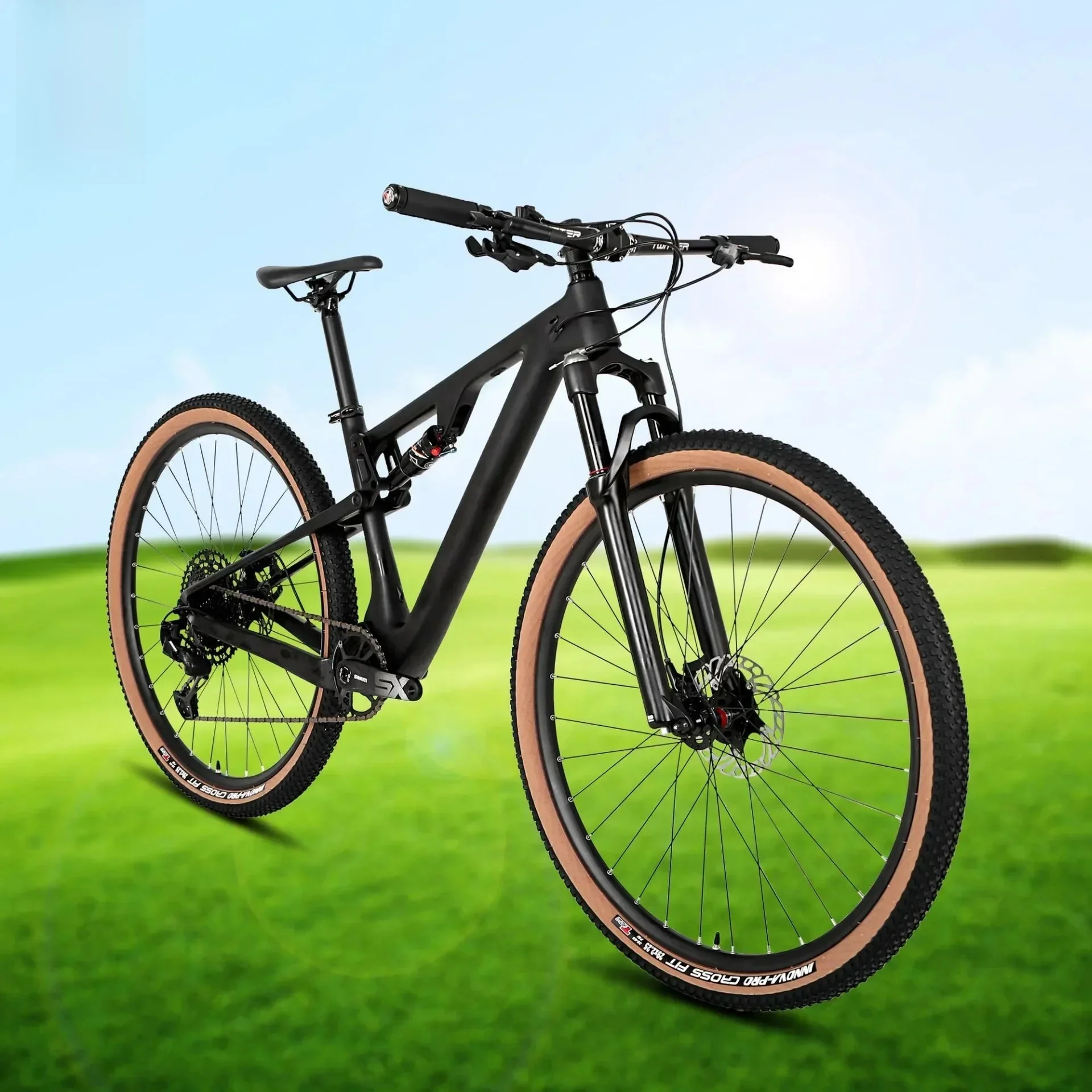 AliExpress TWITTER Hot sale OVERLORD XT M8100-24S hydraulic disc brakes 29er AM class full suspension carbon fiber mountain bike 21cm frame