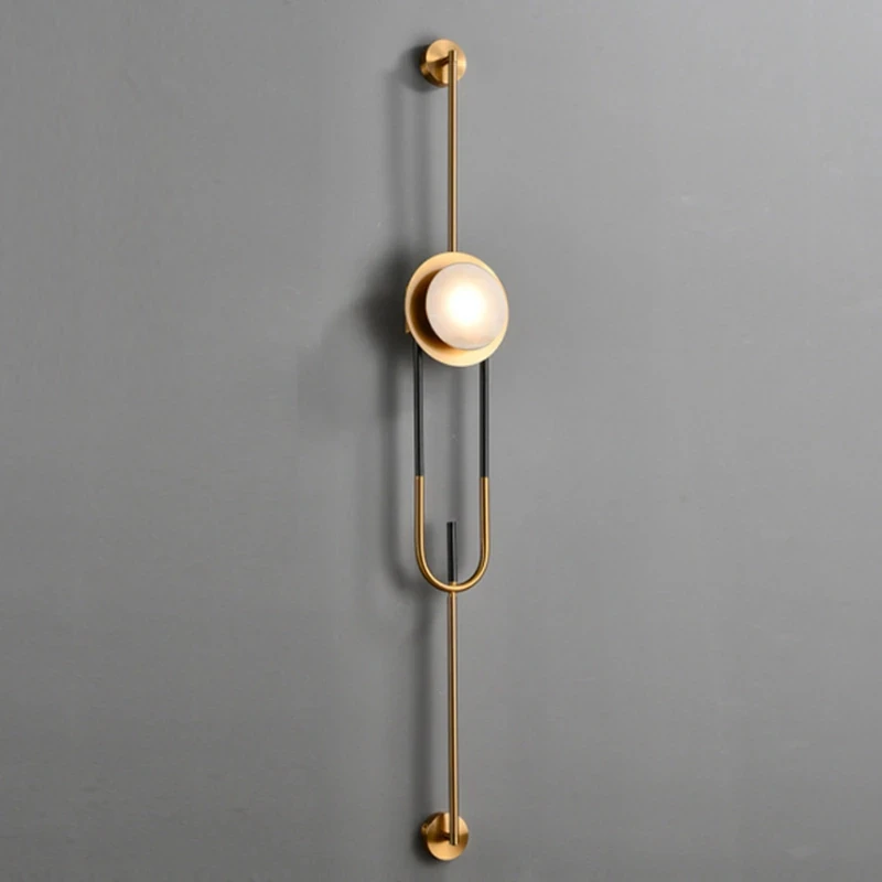 Modern Golden Hardware Simple Living Room LED Lighting Wall Lamp Marble Bedroom Decoration Wall Lamp