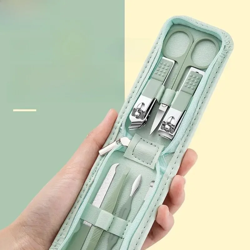 7 sztuk zestaw do Manicure zestawy do Pedicure obcinacz do paznokci narzędzia ze stali nierdzewnej profesjonalne nożyczki do paznokci Cutter zestaw podróżny 7w1 — zdjęcie 2