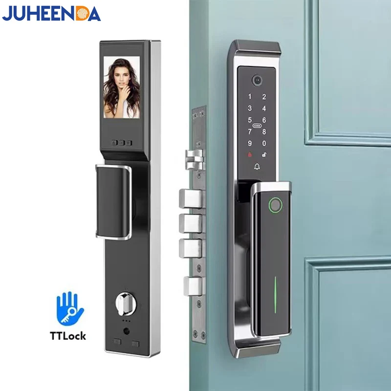 Digital Password Automatic Biometric Fingerprint Smart Lock With Camera, TTlocK App Bluetooth Home Security Electronic Door Lock