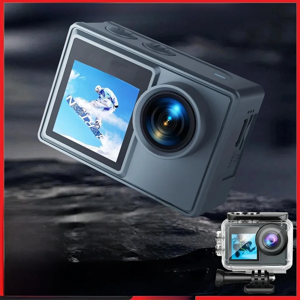 5K 4K60FPS actiecamera Dubbele IPS Touch LCD DVR EIS 170 °   30M waterdichte 5-x zoom sportcamera met draadloze microfoon en afstandsbediening - afbeelding 2