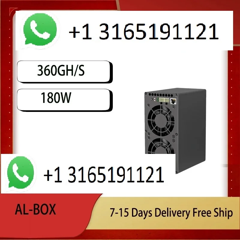 

S. TOP QUALITY BUY 7 GET 4 FREE! ORIGINAL NEW Goldshell AL BOX - Alephium 360G/180W Miner PSU Included