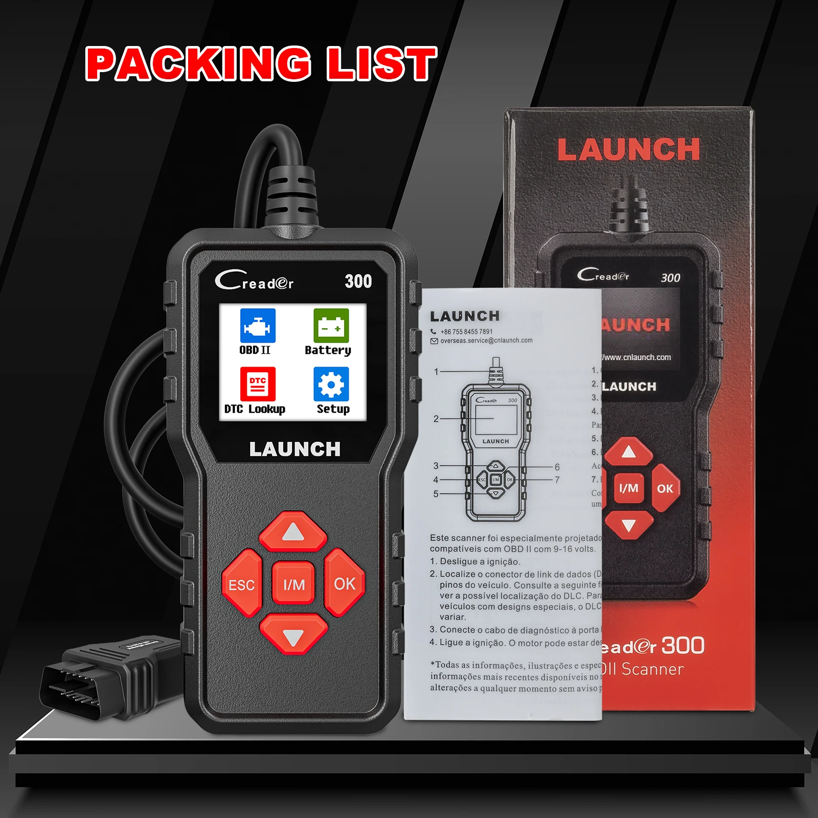 LANCERING X431 CR300 OBD2 SCANNER KAN Auto Code Reader Diagnostic Tools I/M Motor Batterij Tester Levenslange Gratis update - afbeelding 1