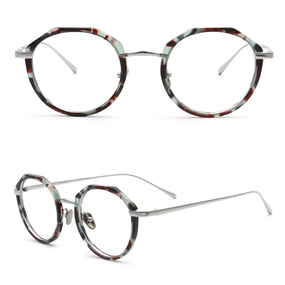 

Round Women Pure Titanium Eyeglass Frame Men Optical Glasses Frame Full Rim Retro Lightweight Metal Prescription Vintage Eyewear