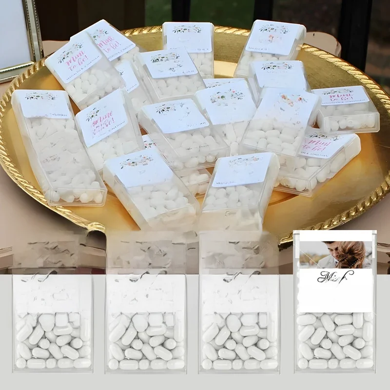 Mint to Be Labels Wedding Favors Niestandardowe naklejki na pudełka cukierków Spersonalizowane przyjęcie zaręczynowe dla gości weselnych — zdjęcie 2