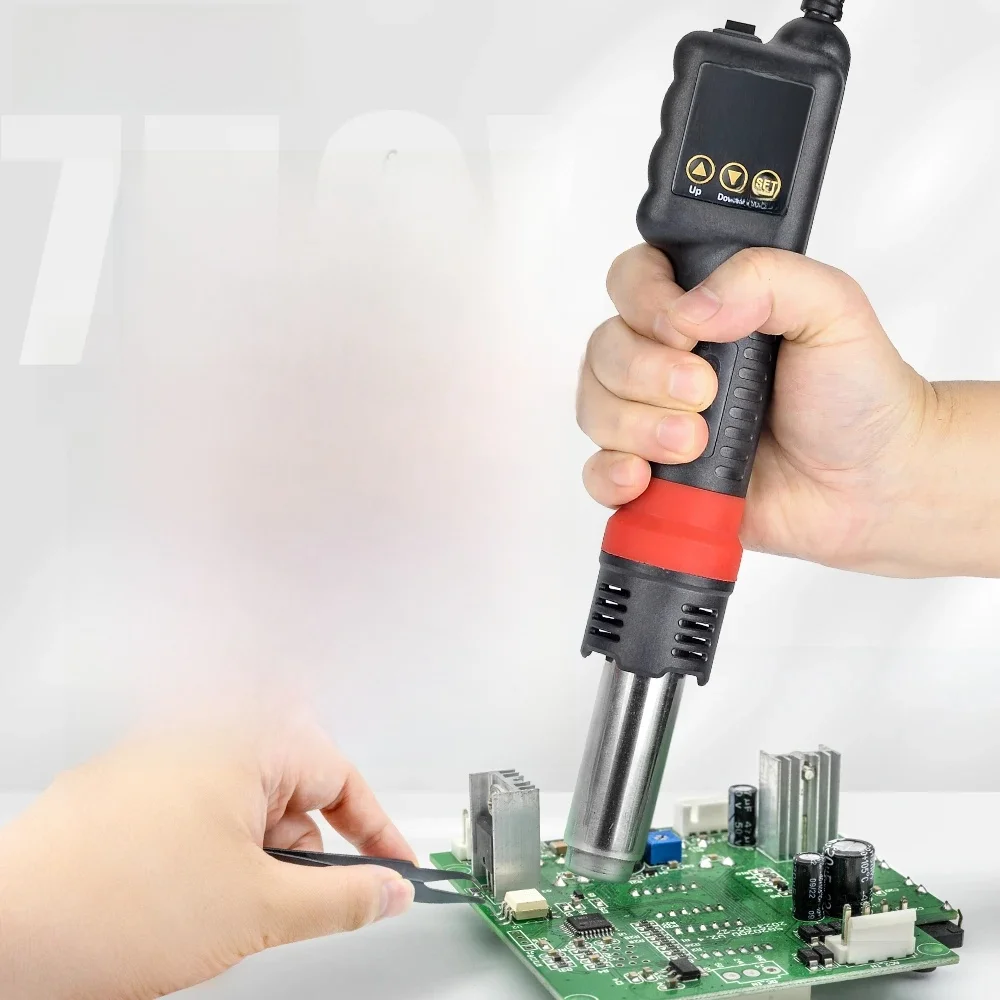 Pistolet na gorące powietrze JCD 8208 Micro 750W, stacja lutownicza, cyfrowy wyświetlacz LCD, pistolet do lutowania, suszarka do włosów, narzędzia do lutowania BGA IC — zdjęcie produktu 7