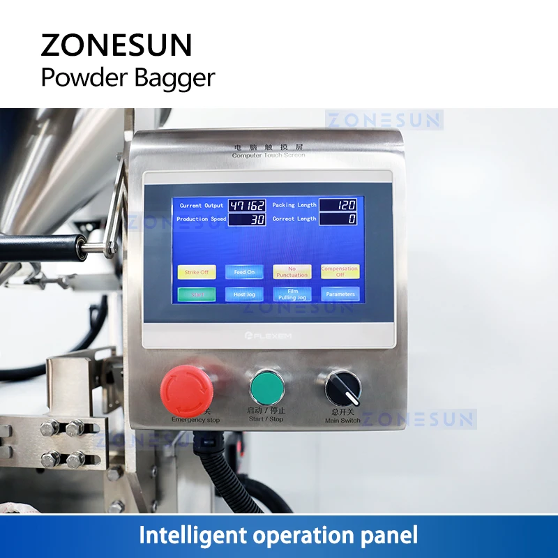 ZONESUN  Powder Bag Filling Sealing Machine Automatic Pouch Sachet 1-100g Spices Milk Coffee Pepper Flour Packaging ZS-FM61