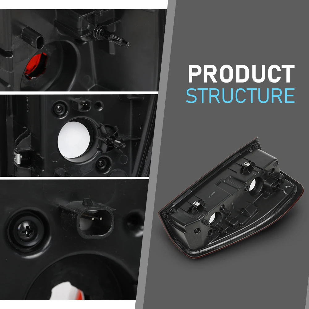 الفرامل الخلفية الذيل مصابيح سائق اليسار أضواء خلفية الهالوجين صالح ل 19-23 Gmc سييرا واضح/عدسة حمراء كروم الإسكان مقاوم للماء