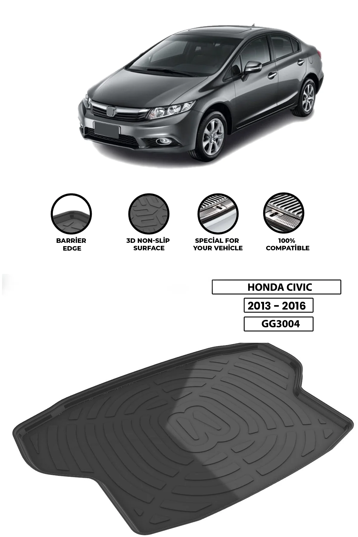 

For -HONDA-CIVIC-SD-2013-2016 luggage compartment Diffuser Extension Rear Bumper Attachment Luggage compartment