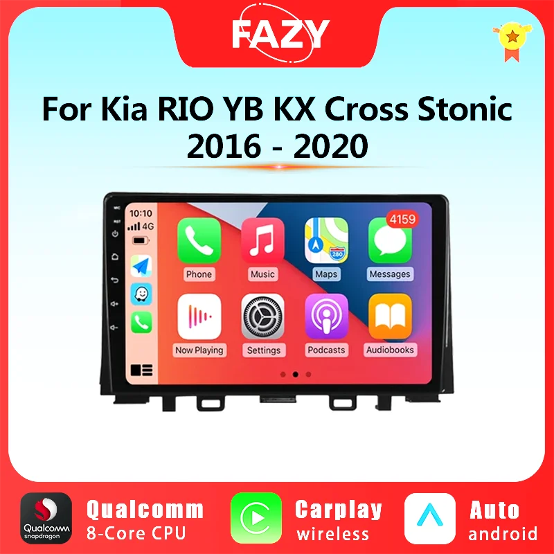 

9'' QLED Touch Screen For Kia RIO YB KX Cross Stonic 2016-2020 Android 12 Auto Radio Multimedia Player Carplay Stereo Head Unit