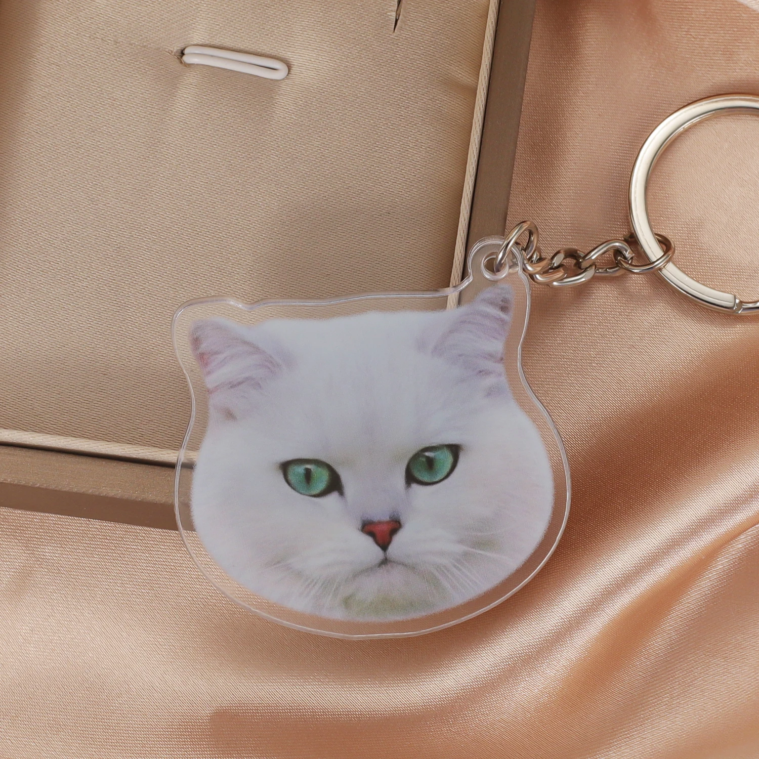 Custom Pet Photo Acrylic Keychain Personalized Dog Cat Parrot Photo Keychain Charm Pet Lover Phone Accessories Pet Loss Gift