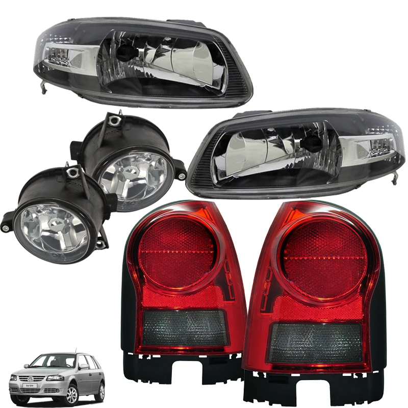 Par Farol Gol G4 Mascara Negra + Par Lanterna Fume + Milha